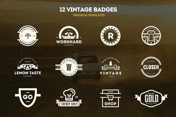 Trendy Vintage Logo - 12 Vintage Logos & Badges ~ Logo Templates ~ Creative Market