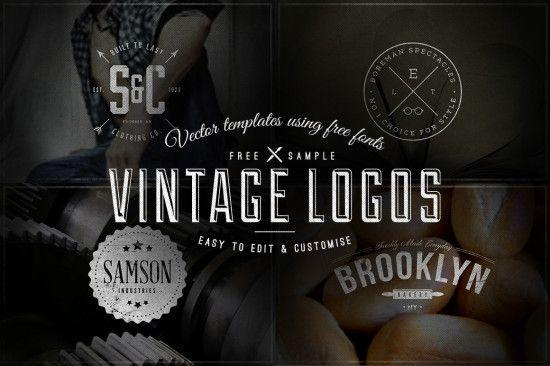 Trendy Vintage Logo - Free Vector Hipster Logo Template Sets