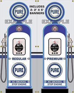 Pegasus Gas Company Logo - MOBIL GAS PUMP REGULAR PEGASUS RETRO GAS STATION BANNER GARAGE SIGN ...