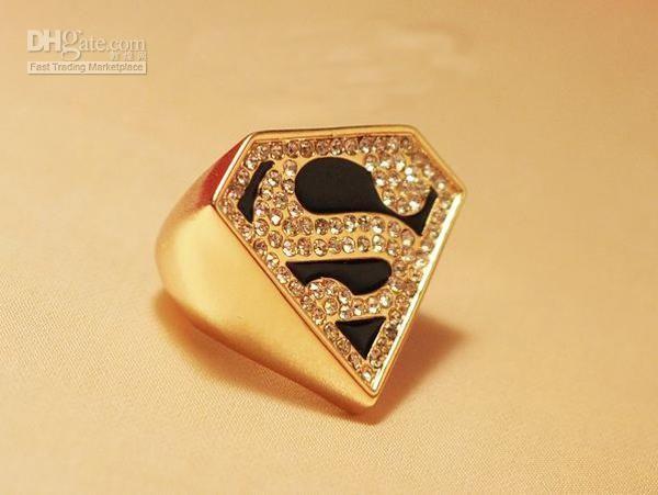 Golden S Logo - Gold Diamonds Ring With Superman S Logo Fancy Golden Triangular