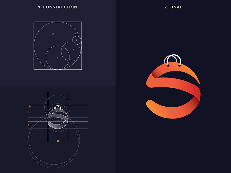 Two Orange Circle S Logo - Sooqpin Logo Design with Golden Ratio by Kazi Mohammed Erfan ...
