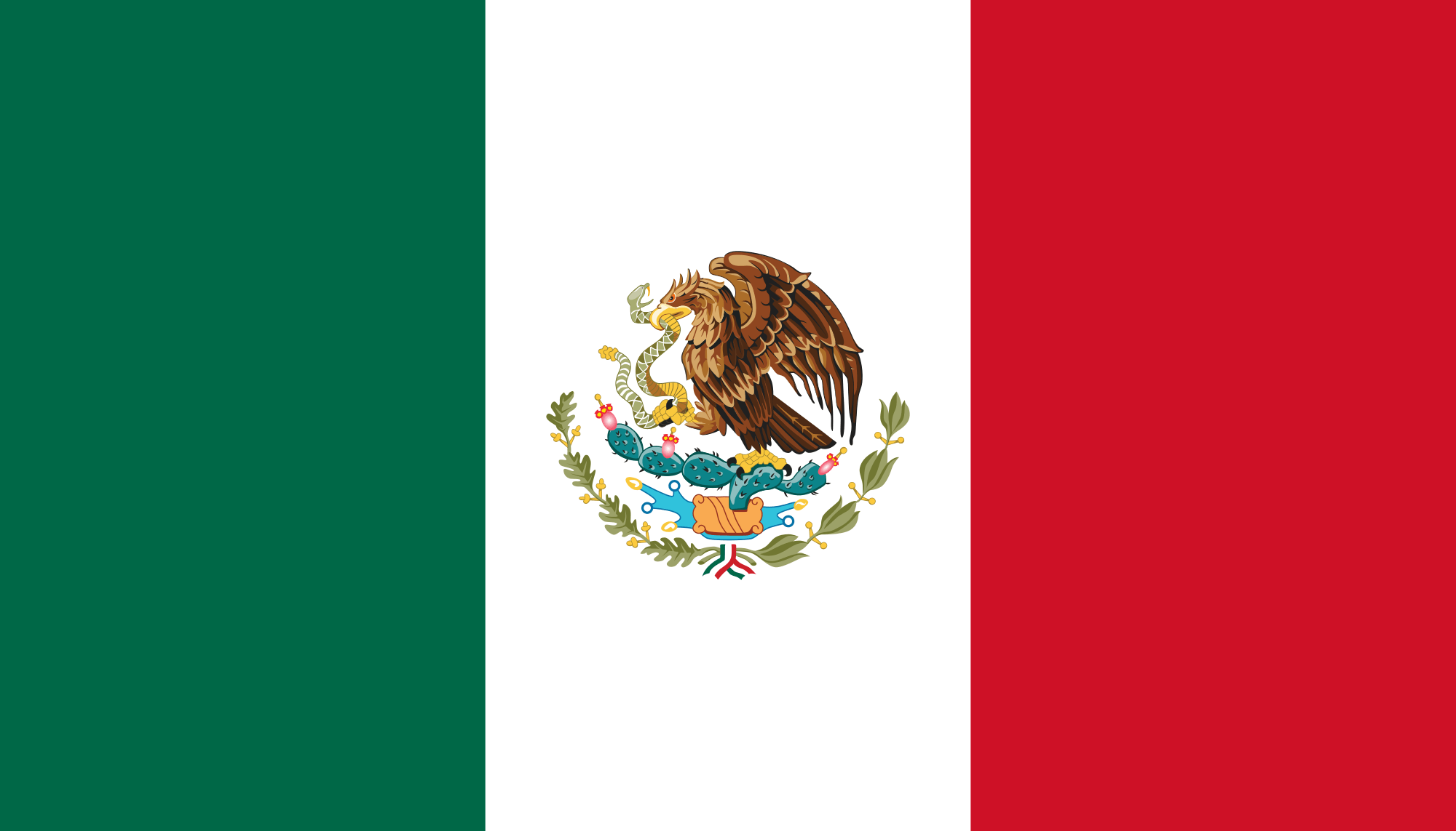 Red Green Flag Logo - Flag of Mexico