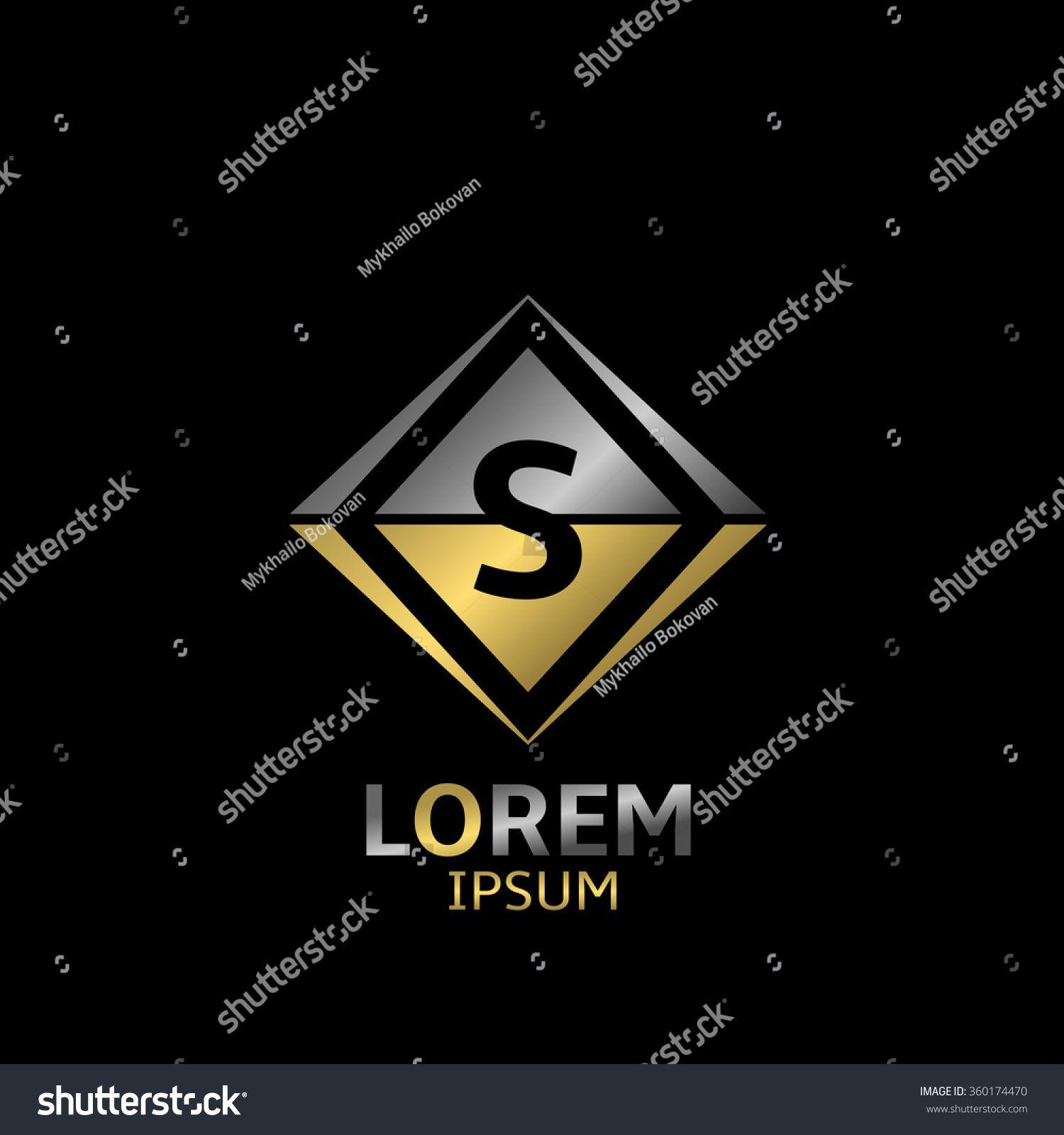 Golden S Logo - Letter S logo. Brand symbol with golden and silver elements, Vector