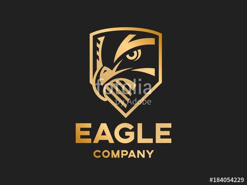 Golden S Logo - Head of the eagle on the shield - golden logo, mark, emblem on a ...