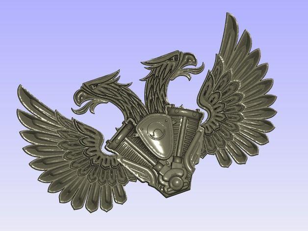 Double Eagle Logo - Harley double eagle logo by shura2000 - Thingiverse