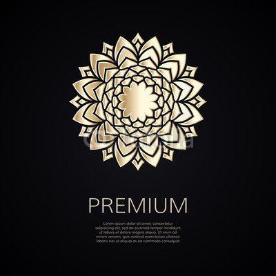 Gold Flower Company Logo - Golden flower shape. Gradient premium logotype. Isolated floral logo ...