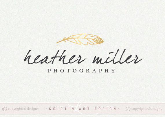 Gold Feather Logo - Gold feather logo, Photography logo design, Feather logo watermark ...