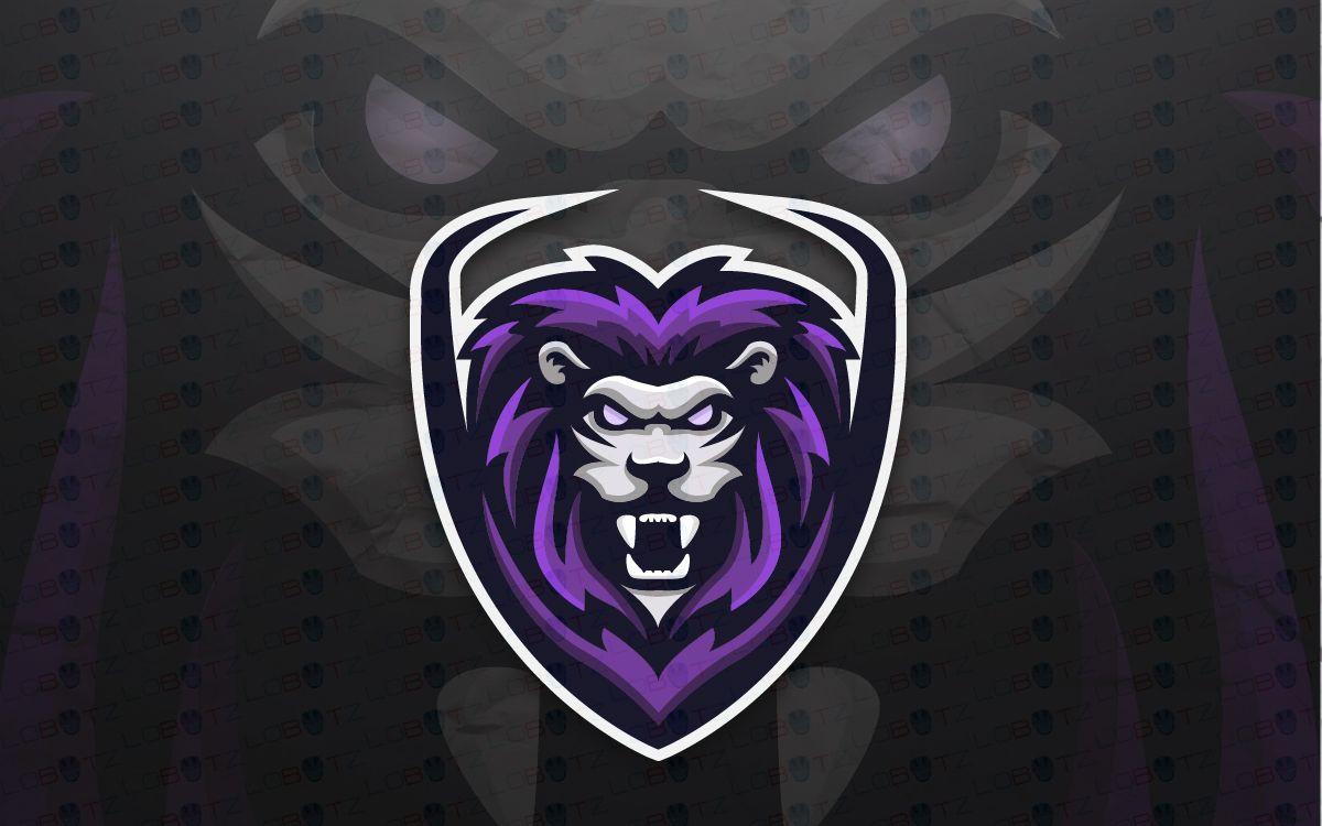Purple Lion Logo - Lion Mascot Logo | Lion eSports Logo For Sale - Lobotz