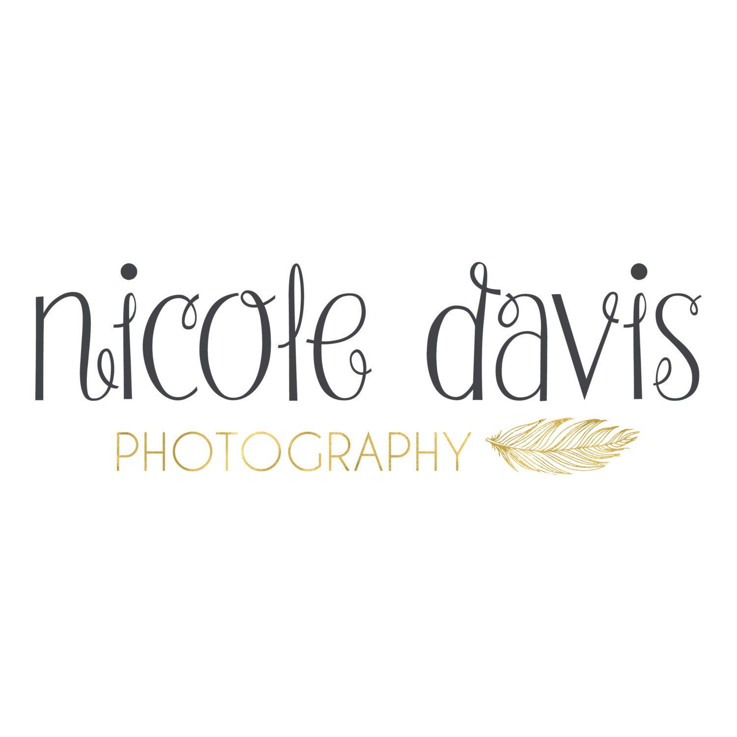Gold Feather Logo - Gold Feather Logo and Watermark Branding Package BPL06 | Posy Prints ...