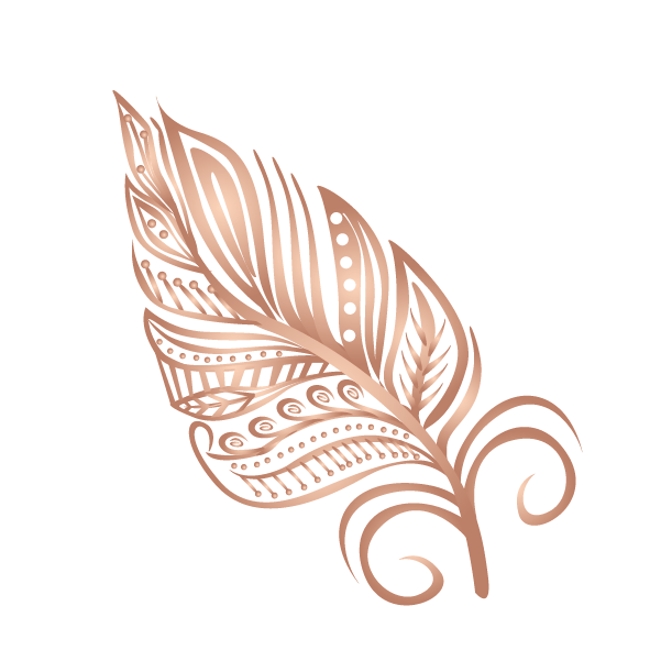 Gold Feather Logo - Rose Gold Feather