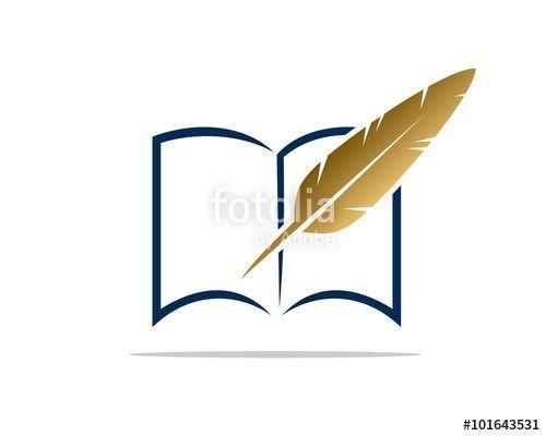 Gold Feather Logo - Gold Feather Pen Paper Logo Stock Image And Royalty Free Vector