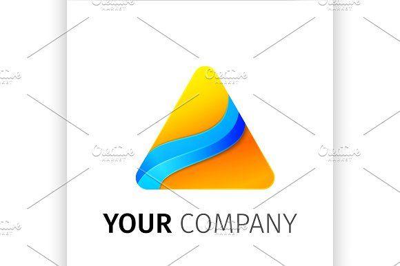 Yellow Blue Triangle Logo - Yellow and blue triangle Logo Illustrations Creative Daddy