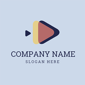 Yellow Blue Triangle Logo - Free YouTube Channel Logo Designs | DesignEvo Logo Maker