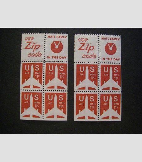 Two Red Rectangle Logo - Scott C78a, 11c Red Jet, Pane of 4, two logos without tab / HipStamp