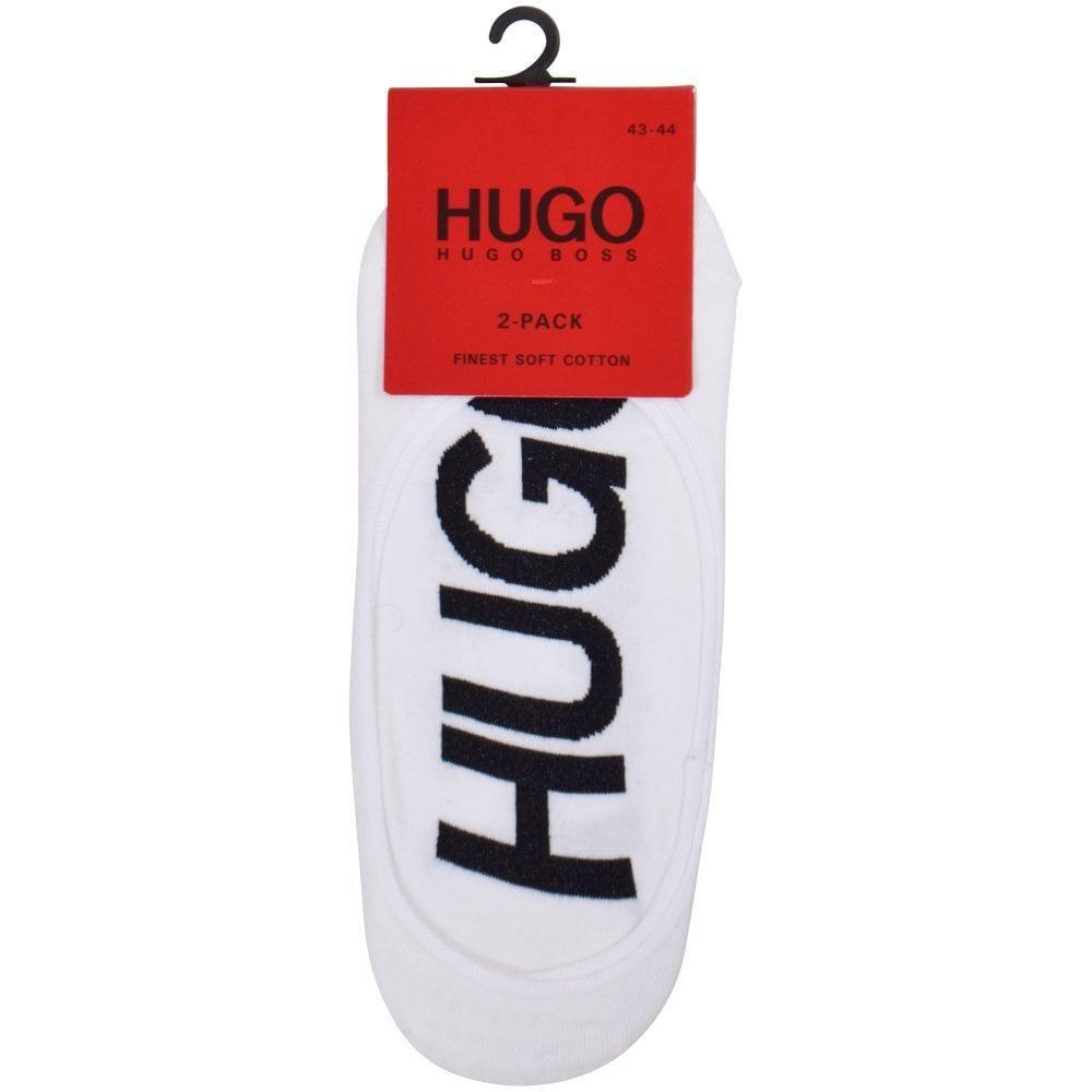 Two Red Rectangle Logo - Hugo White Logo Sock Liner Two Pack in White for Men - Lyst
