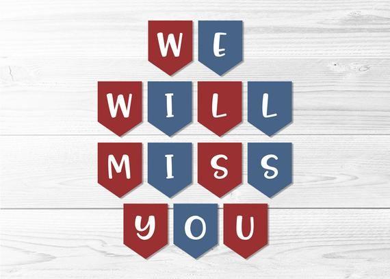 Red White Blue Military Logo - We Will Miss You Banner Red White & Blue Military Banner