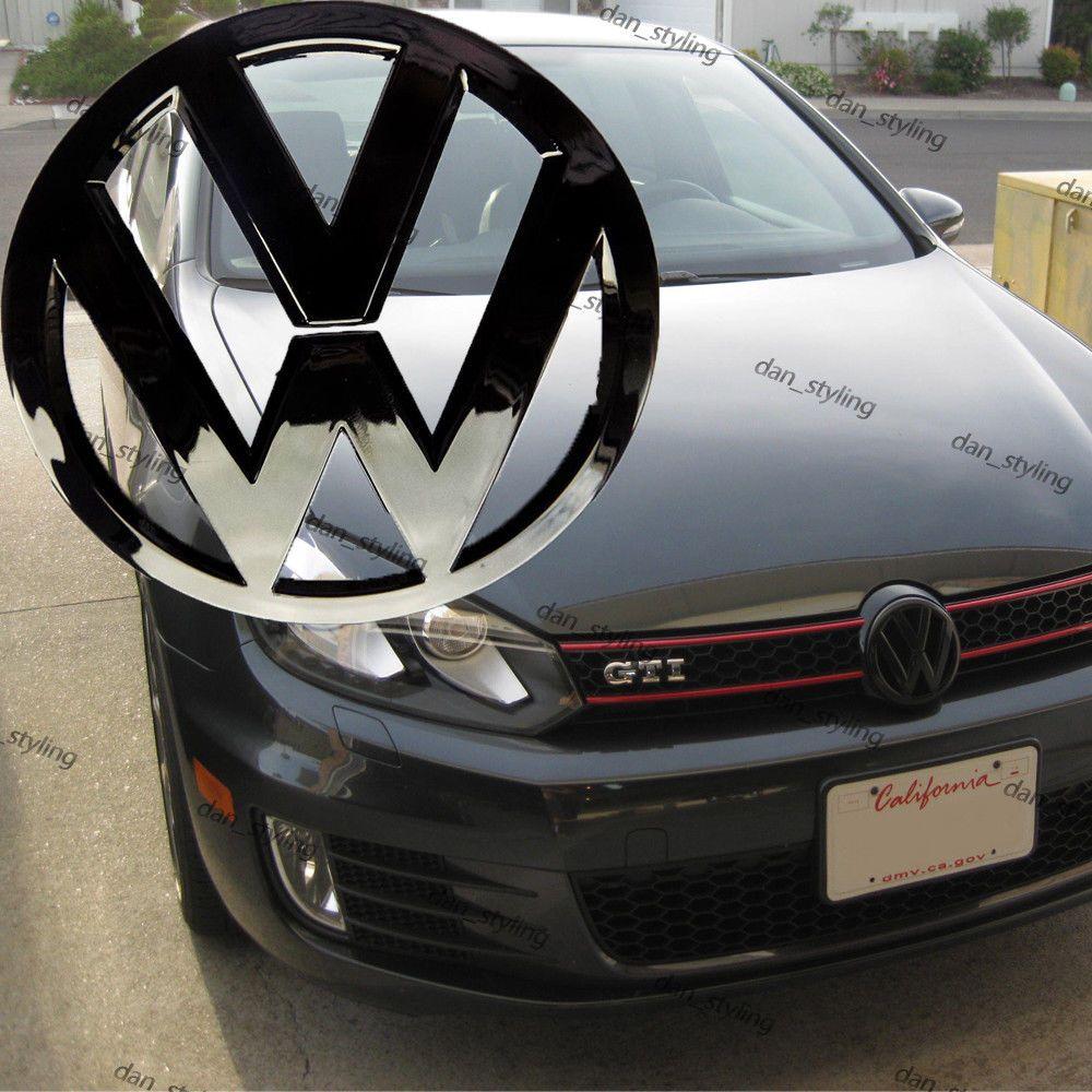 VW Grill Logo - Volkswagen Golf VW Mk7 VII GTI R Front Black Badge Gloss Logo Emblem