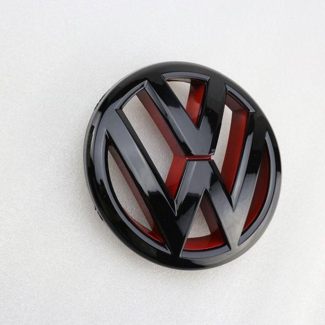 VW Grill Logo - Gloss Black Red Front Grille Grill VW Emblem Badge Replacement