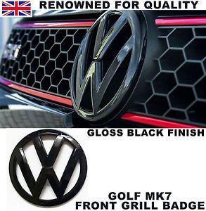 VW Grill Logo - Volkswagen Golf VW Mk7 VII GTI R Front Black Badge Gloss Logo Emblem ...