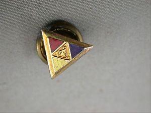 Yellow Blue Triangle Logo - Antique Enamel CFB Red Yellow Blue Triangle Lapel Pin Fraternal