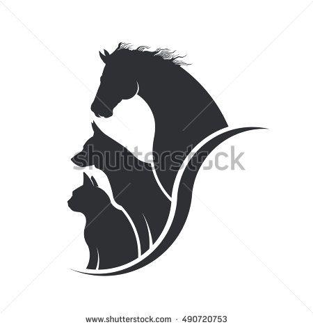 Horse and Dog Logo - Horse, Dog, Cat Animal Lover Illustration | Dog Logo | Pinterest ...