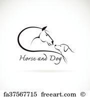 Horse and Dog Logo - Free art print of Horse and dog logo silhouette | FreeArt | fa9856479