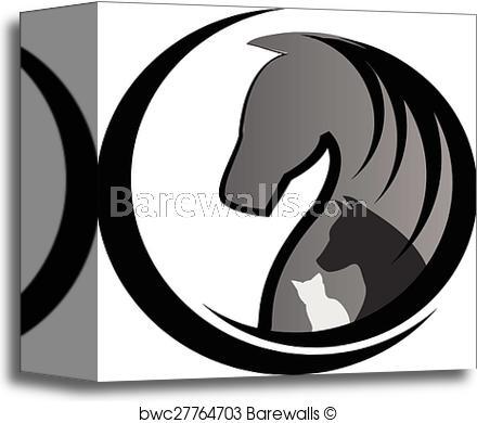 Horse and Dog Logo - Canvas Print of Horse cat and dog logo | Barewalls Posters & Prints ...