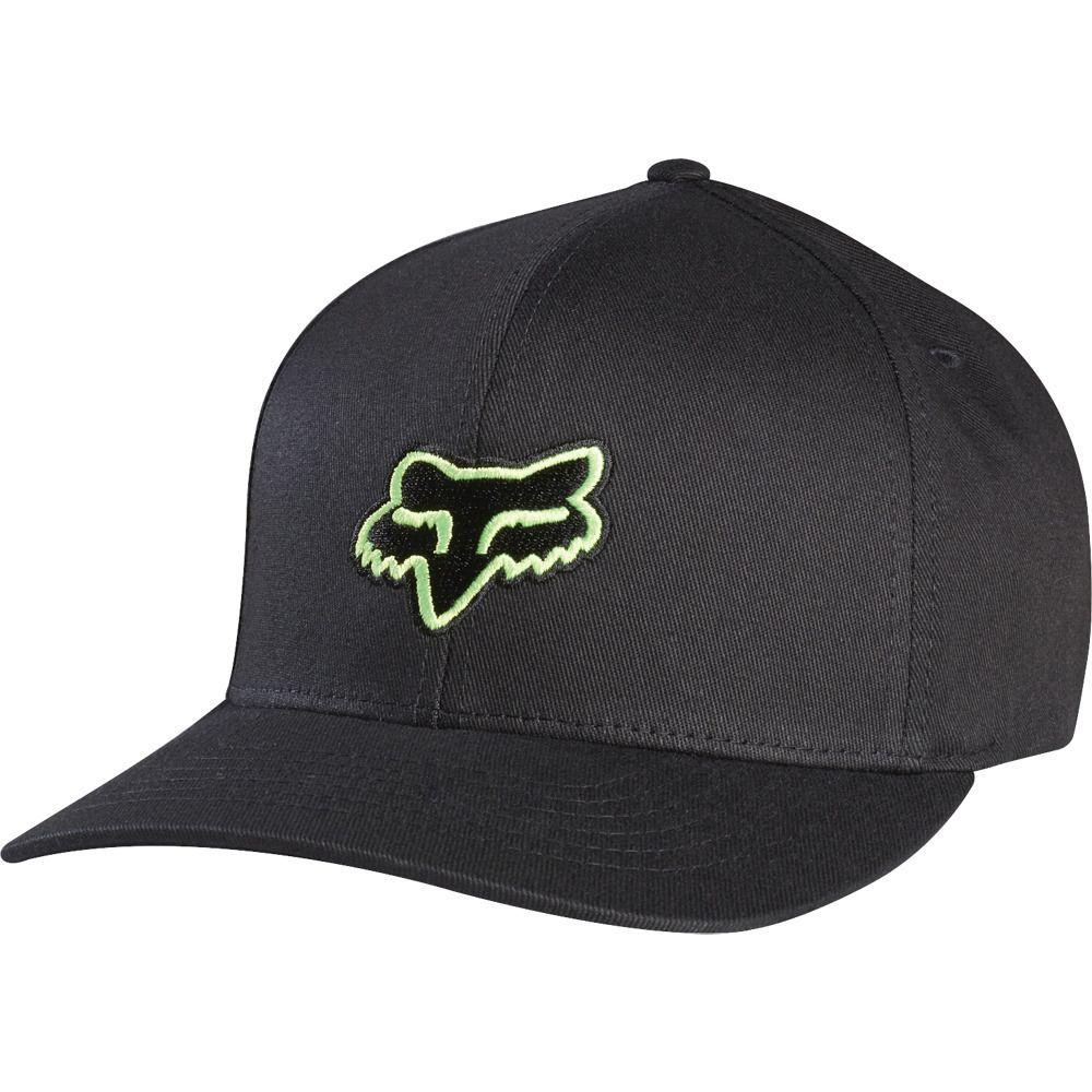 Green Fox Head Logo - FOX HEAD LEGACY FLEXFIT HAT. BLACK GREEN