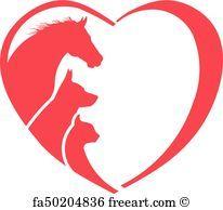 Horse and Dog Logo - Free art print of Logo Horse, Dog and Cat love heart. FreeArt