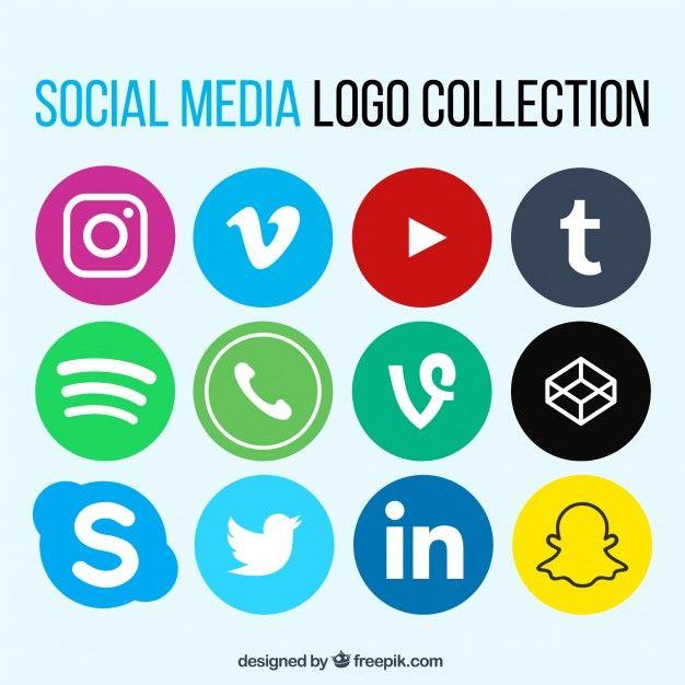 Social Network Logo - Collection of social network logos in flat design Vector