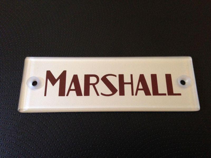 Masrhall Logo - Marshall silver/red mini logo / name plate, plexi