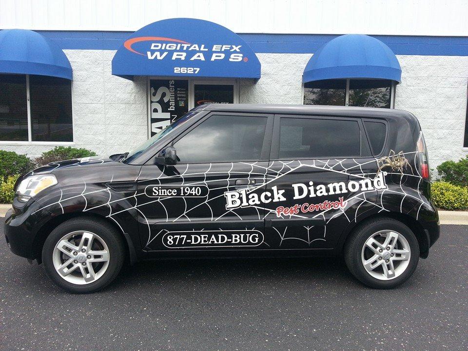 Black Diamond Pest Control Logo - Partial Wraps EFX Wraps