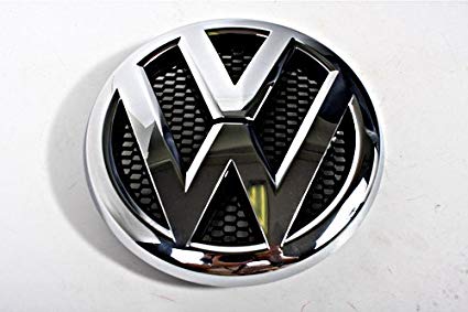 VW Grill Logo - Genuine Front Bumper Grill Chrome Black Emblem Badge