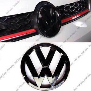 Black VW Logo - Volkswagen Golf VW Mk7 VII GTI R Front Black Badge Gloss Logo Emblem ...