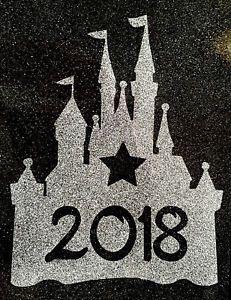 Glitter Disney Logo - DISNEY CASTLE 2019 GLITTER IRON ON HOTFIX T SHIRT TRANSFER MICKEY ...