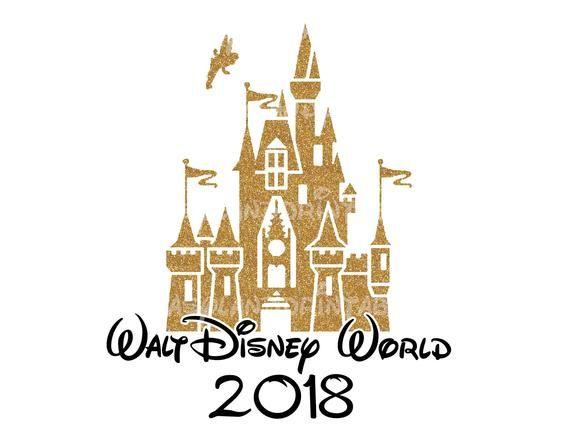 Glitter Disney Logo - Gold Sparkle Disney Castle 2018 DIY you print Printable Iron | Etsy