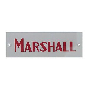 Red Marshall Logo - MARSHALL LOGO FOR MARSHALl AMP/PLEXI Silver/red. Screws included. | eBay