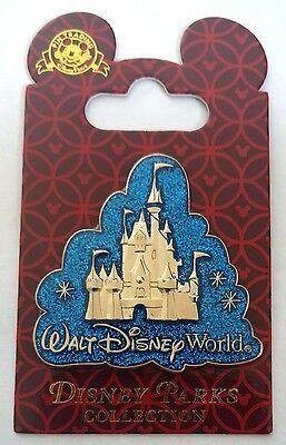 Glitter Disney Logo - WDW CINDERELLA CASTLE WALT DISNEY WORLD Logo GLITTER Cloud Blue ...