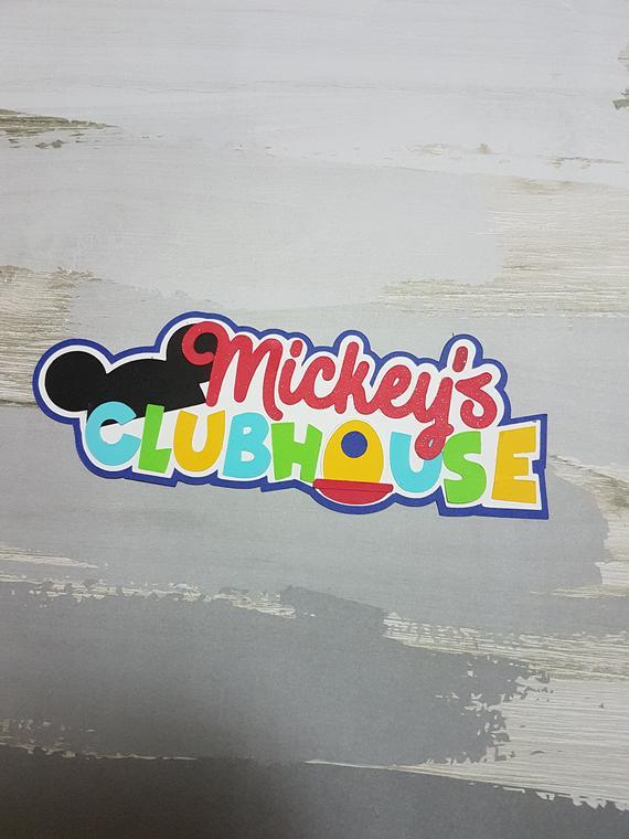 Glitter Disney Logo - Mickey mouse clubhouse disney logo paper pieced die cut for | Etsy