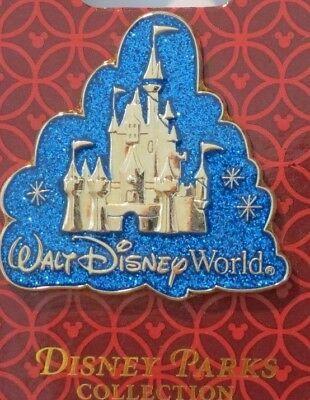 Glitter Disney Logo - DISNEY WDW CINDERELLA Castle Glitter Blue Cloud Logo Pin - $22.99
