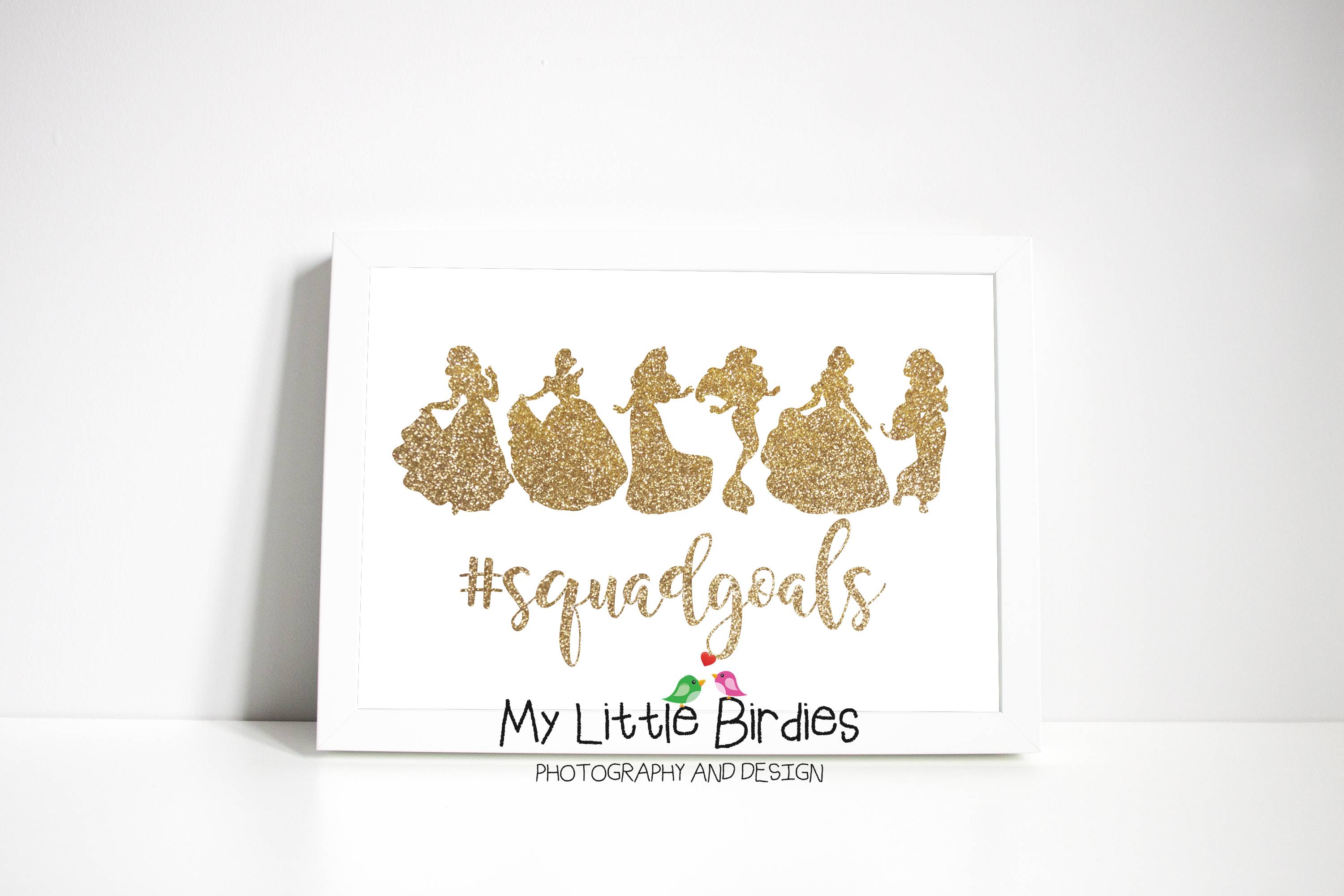 Glitter Disney Logo - Squad Goals - Disney Princess Edition - Gold Glitter - My Little ...