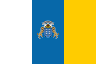 Blue White Yellow Flag Logo - Canary Islands Flags and Symbols and National Anthem