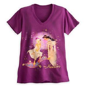 Glitter Disney Logo - JASMINE+ALADDIN~Logo~Tee for Women~Gold Glitter~NWT~Disney Store ...