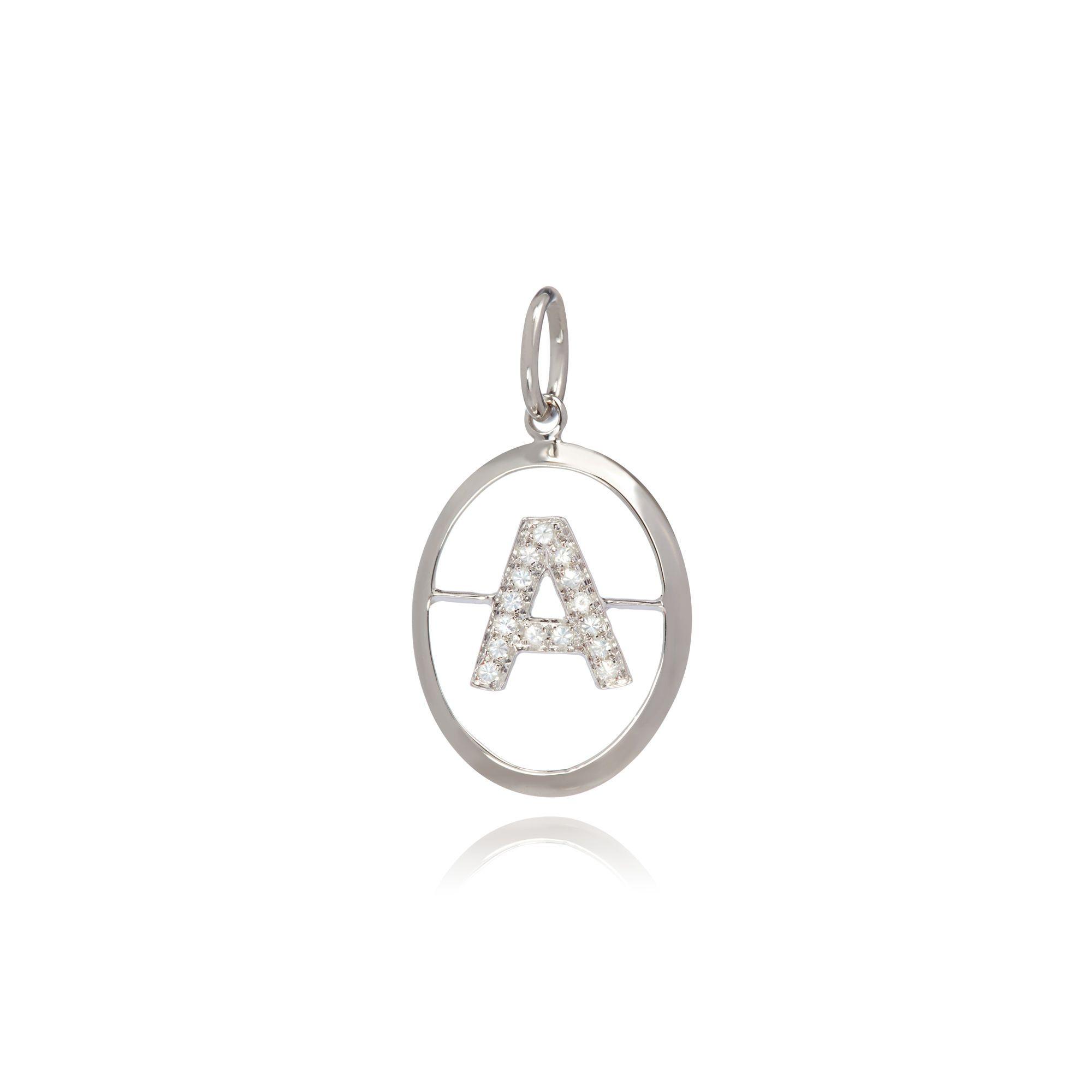 White Gold Sleek Logo - 18ct White Gold Initial A Pendant — Annoushka International