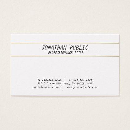 White Gold Sleek Logo - Elegant Plain Modern Professional White Gold Sleek Business Card ...