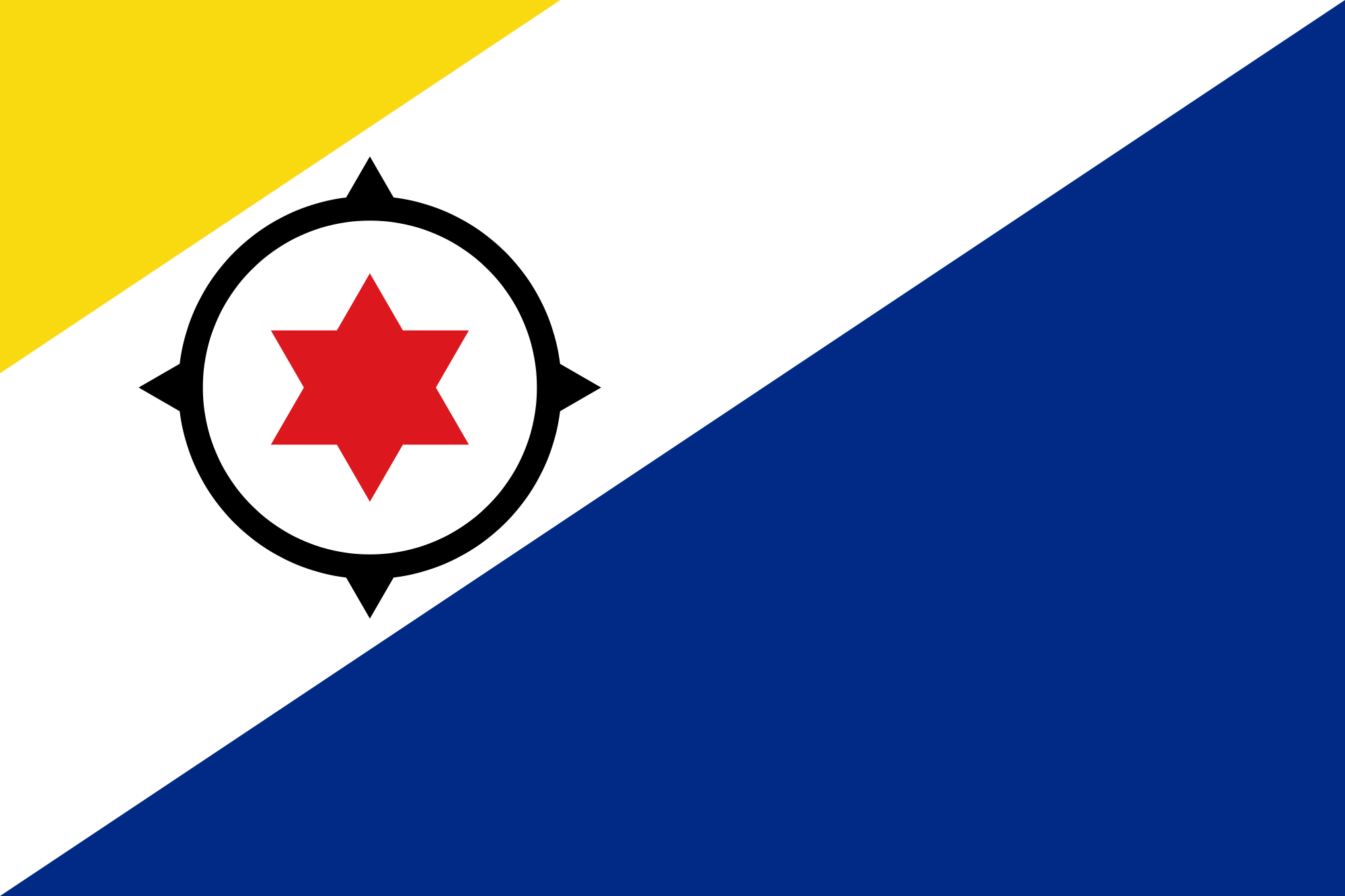 Blue White Yellow Flag Logo - Flag of Bonaire.svg