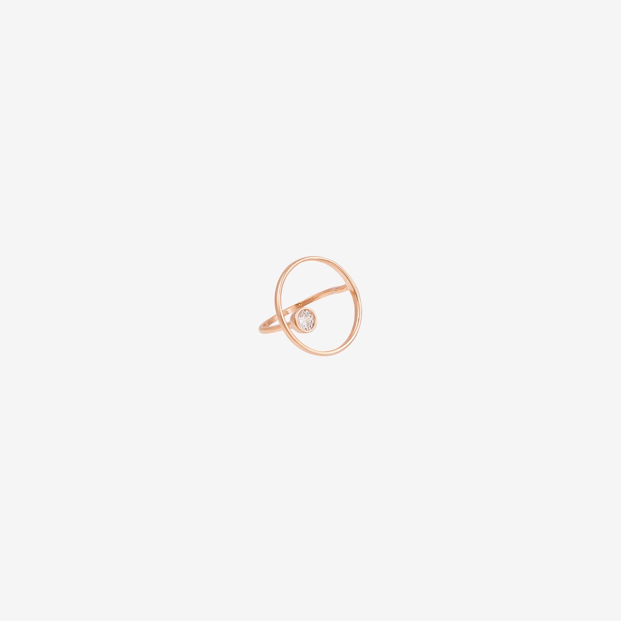 White Gold Sleek Logo - Sleek Rose Gold Adjustable Circle Ring by DOSE of ROSE - Fy