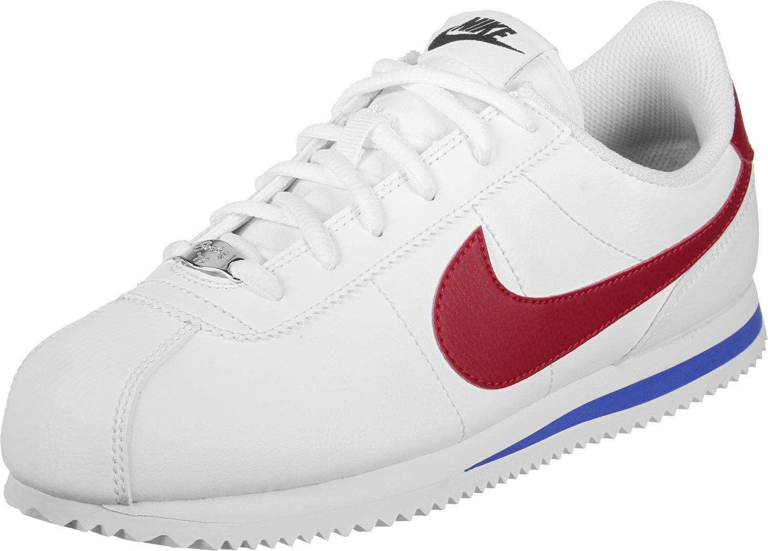 Red and Blue Nike Logo - Nike Cortez Basic SL GS shoes white red blue