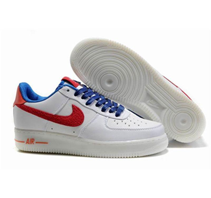 Red and Blue Nike Logo - Mens US Nike Air Force 1 25th Low Shoes Drugget Red Logo | Sale