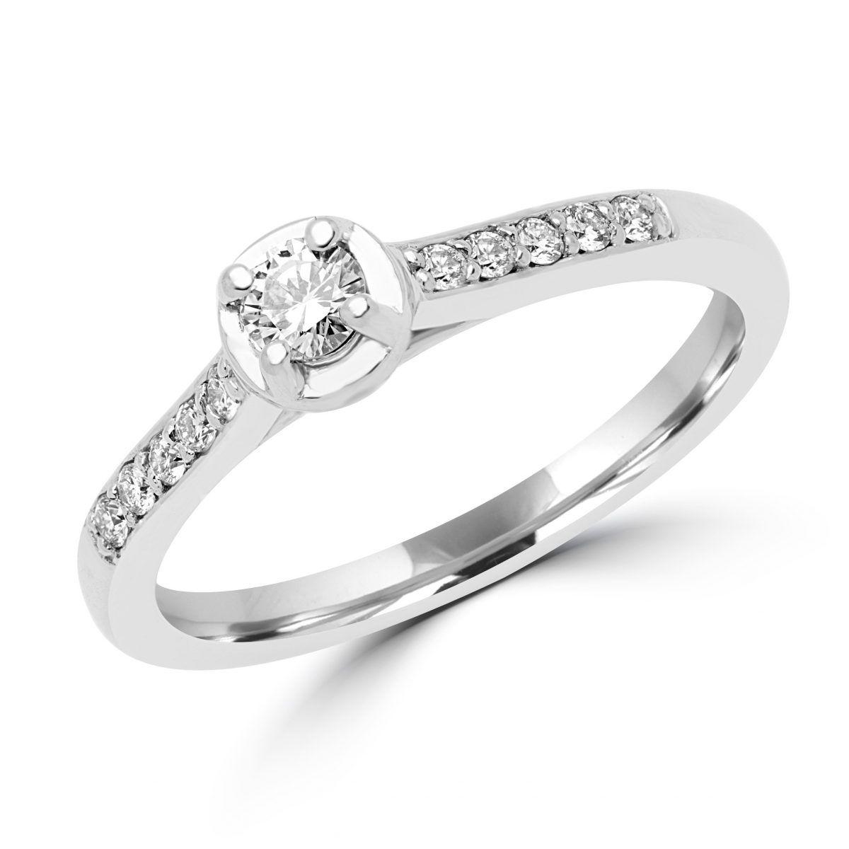 White Gold Sleek Logo - Sleek brilliant engagement ring 0.22 (ctw) in 14k white gold ...